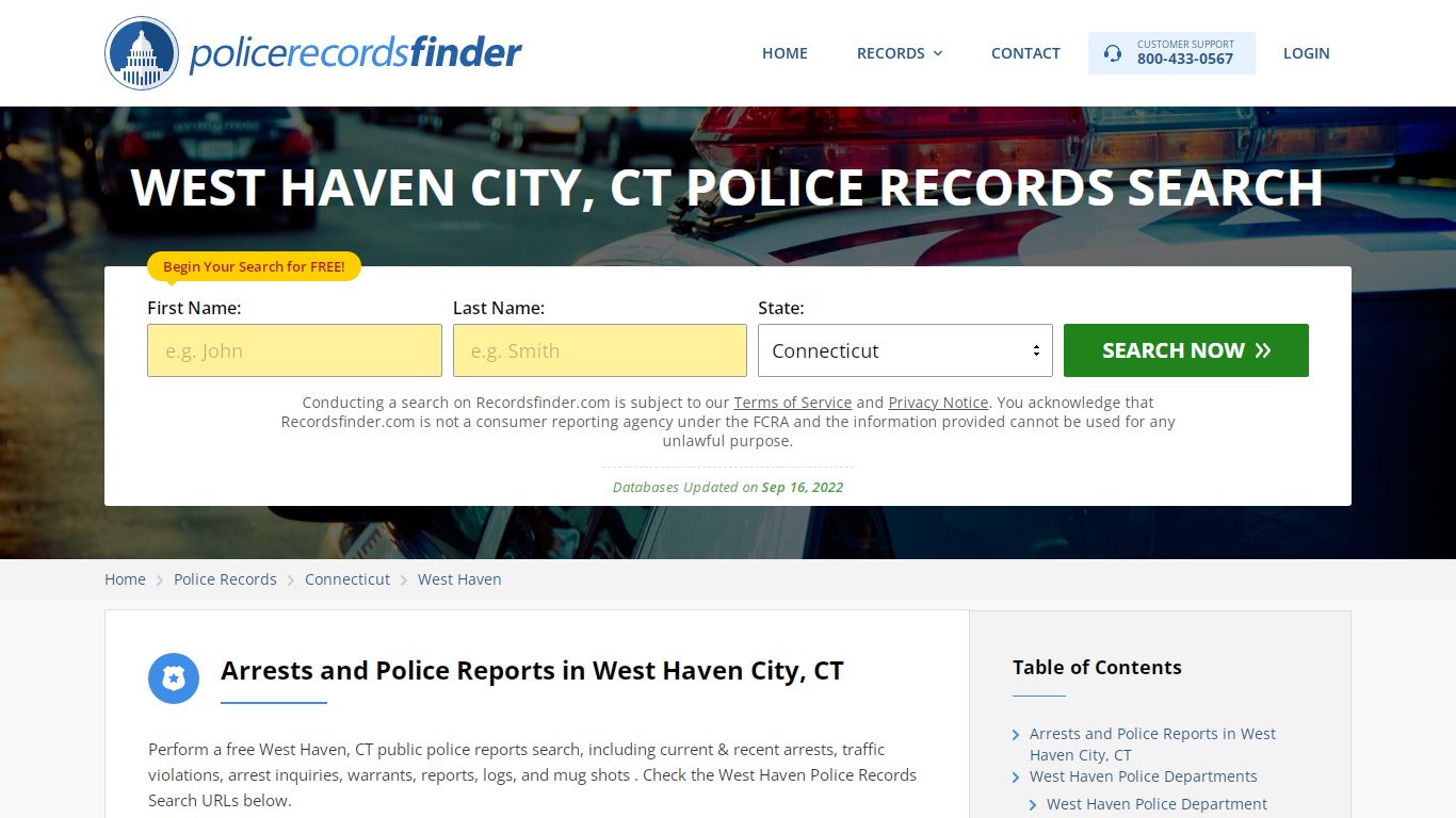 WEST HAVEN CITY, CT POLICE RECORDS SEARCH - RecordsFinder